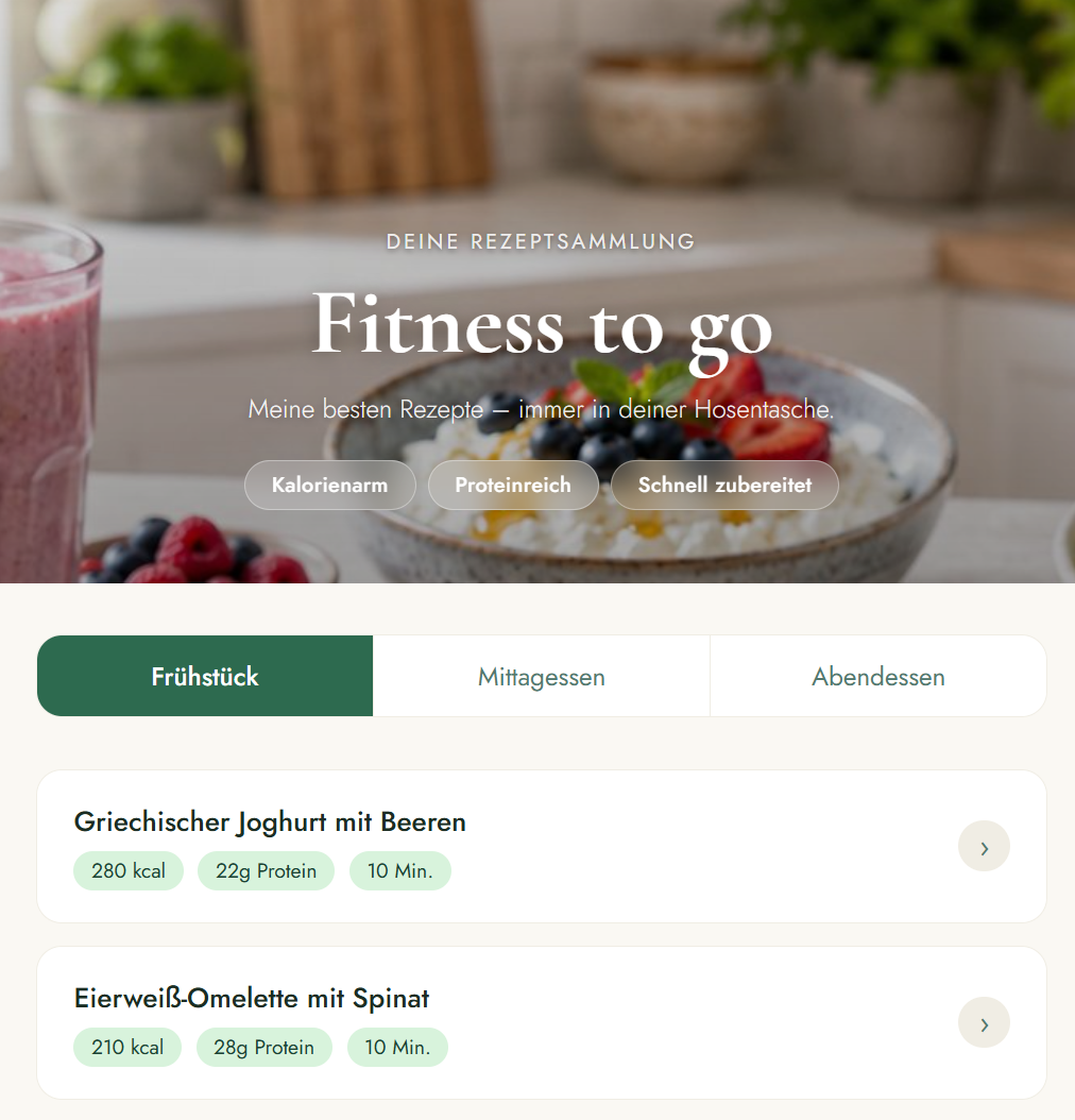 Fitness to go als interaktive Web App